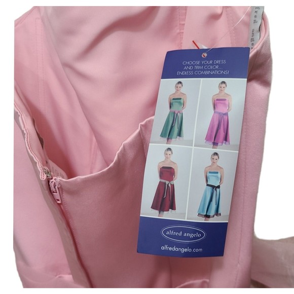 Alfred Angelo Dress Women's Size 4 Pink Strapless Knee Length Party Barbiecore - Picture 7 of 12